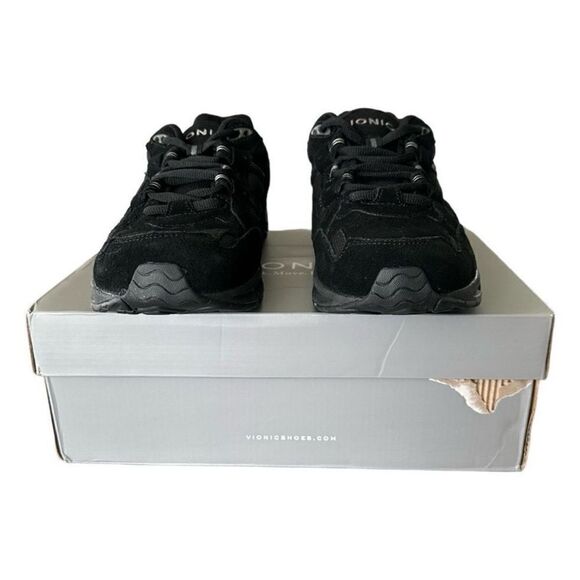 Vionic 23 Walk Classic Sneaker Black Upper Suede Supportive Shoes Size 8.5 Wide - Picture 4 of 8